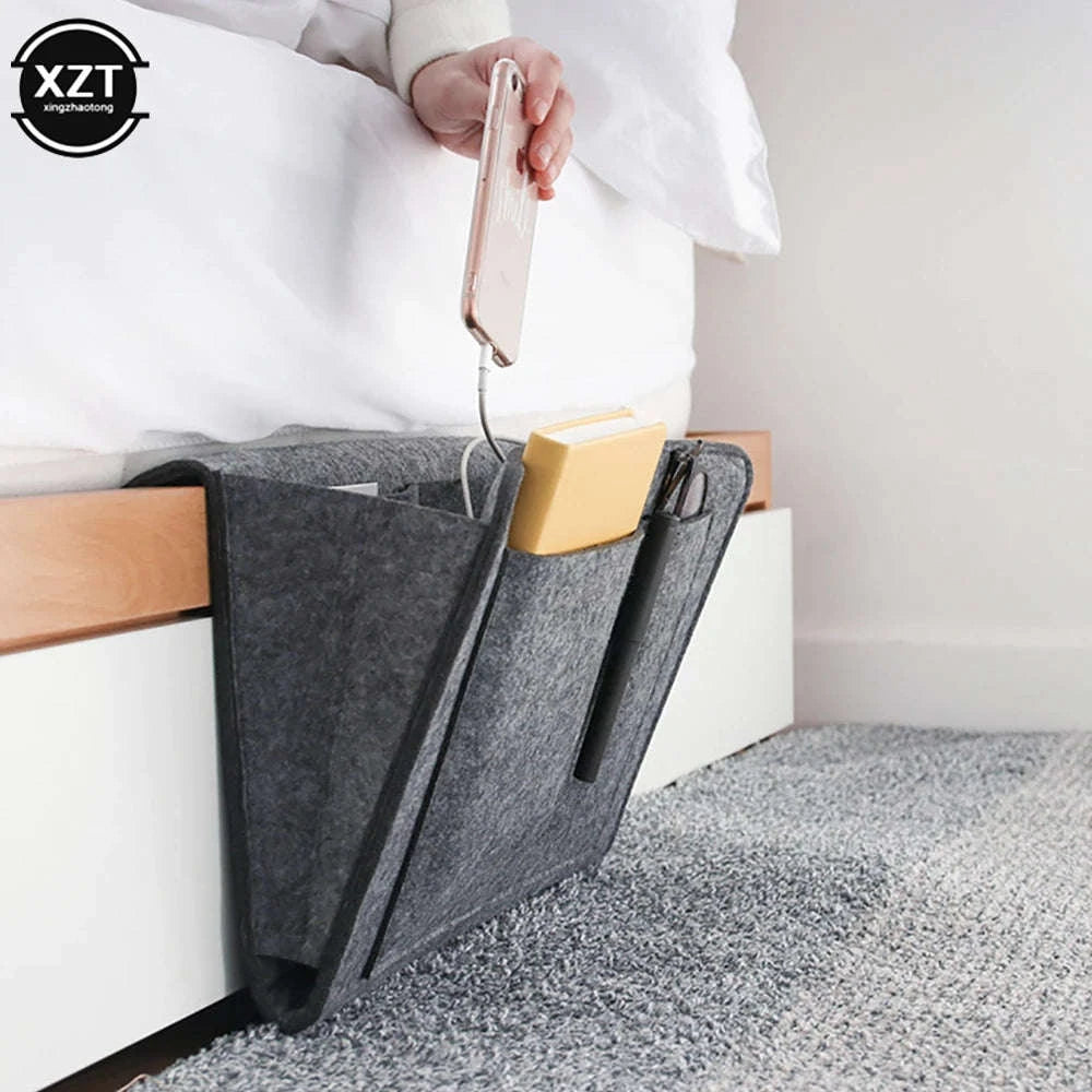 Felt Bedside Storage Organizer with Multi-Pocket Design-black / 32-21-10CM