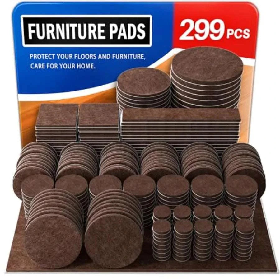 Felt Furniture Pads for Hardwood Floors Chair Leg Protectors-United States / 299PCSBrown