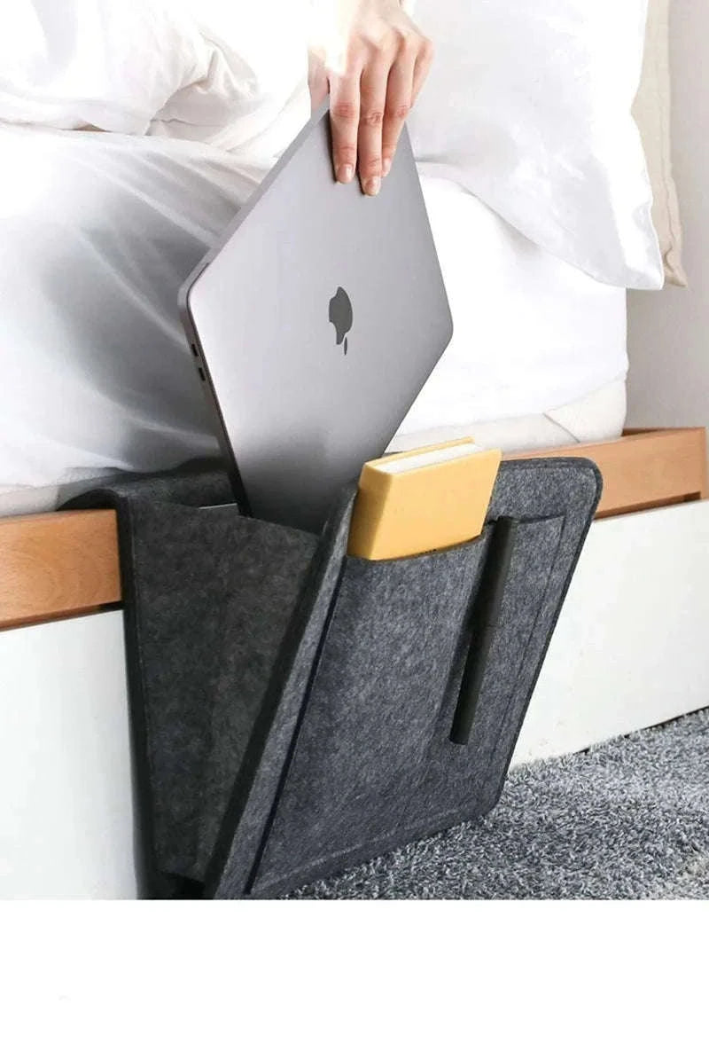 Felt Hanging Storage Organizer for Bed, Sofa, and Wall-grey