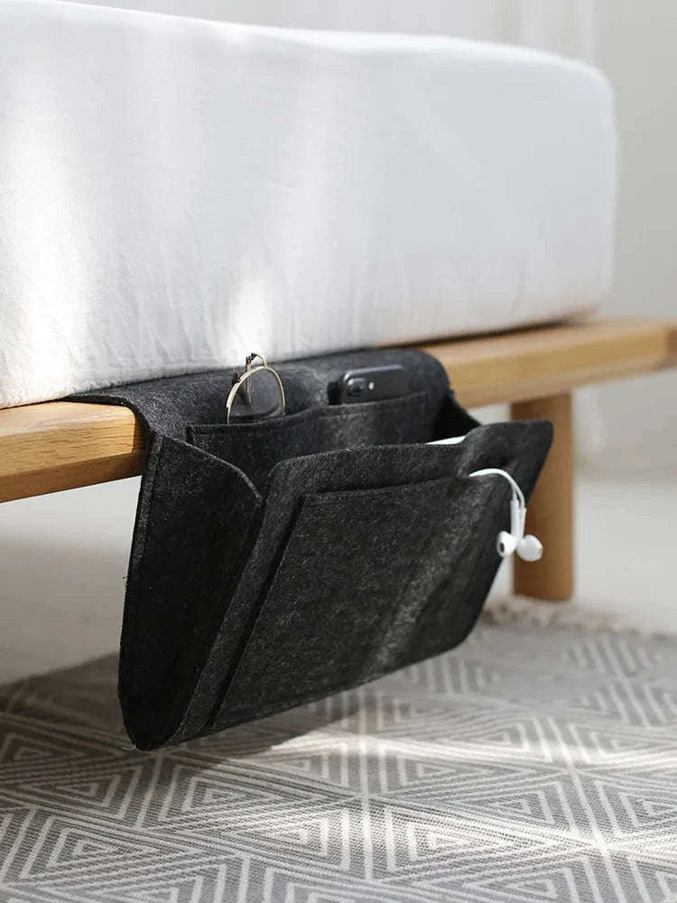 Felt Storage Hang Bag for Bed & Sofa Organizer-grey