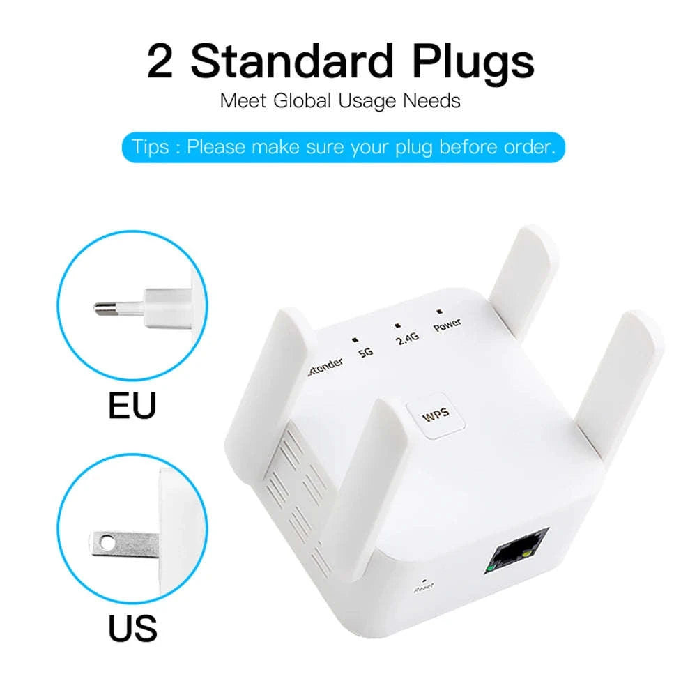 Fenvi AC1200 WiFi Repeater Dual‑Band Extender-5Ghz Repeater / US Plug