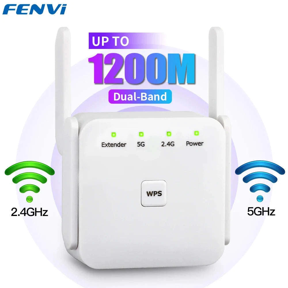 Fenvi AC1200 WiFi Repeater Dual‑Band Extender-5Ghz Repeater / US Plug