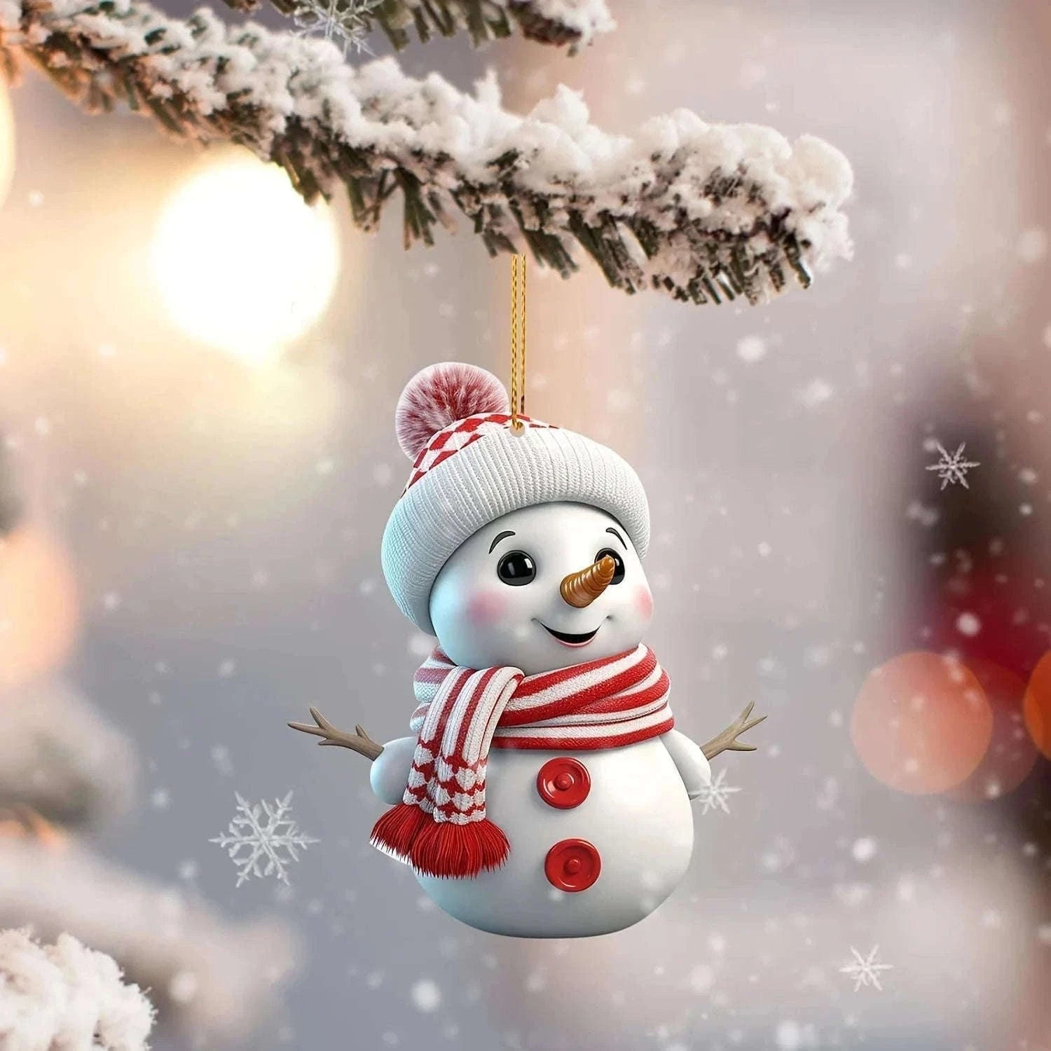 Festive 5-Pack Acrylic Snowman Christmas Ornaments-Randomly -5pcs