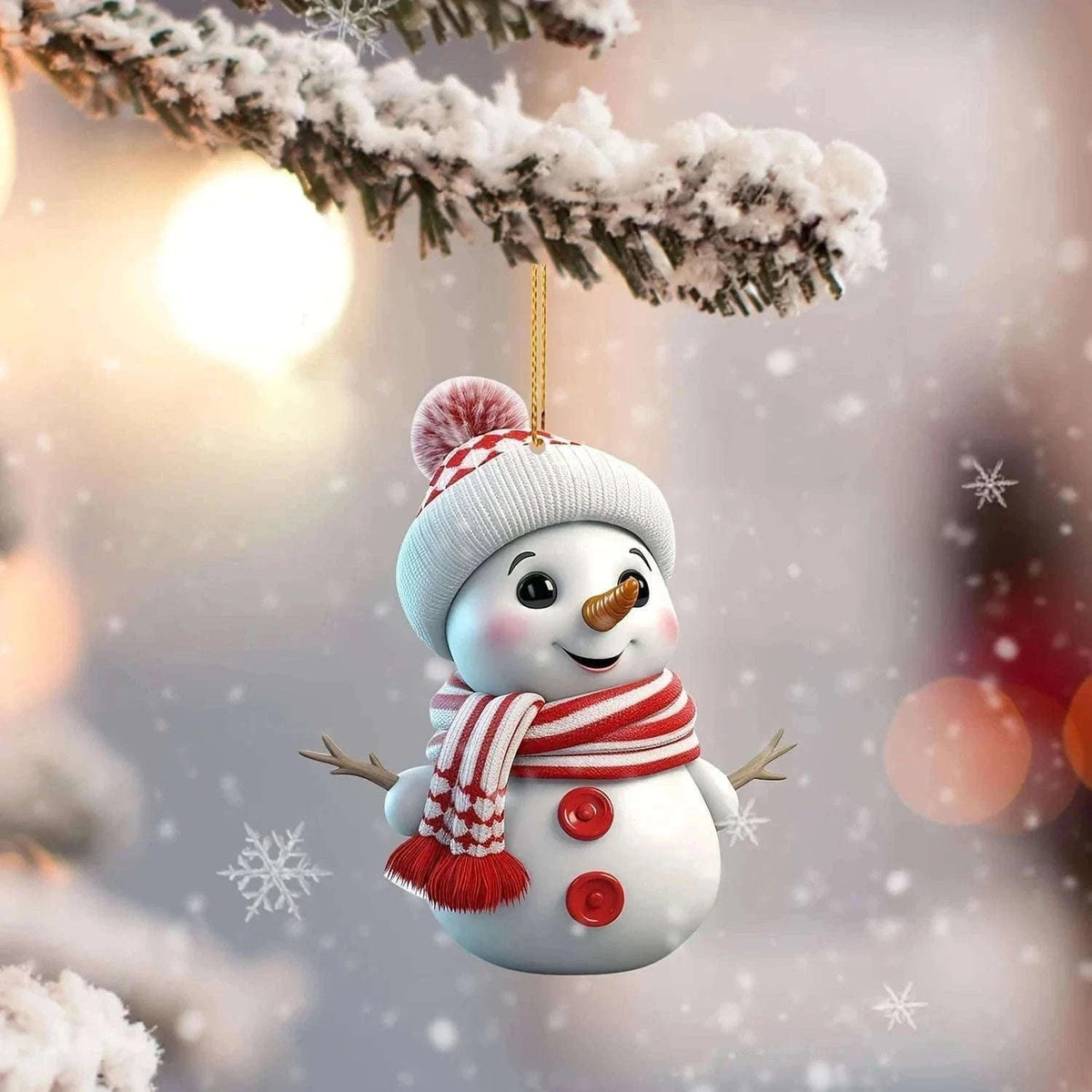 Festive 5-Pack Acrylic Snowman Christmas Ornaments-Randomly -5pcs