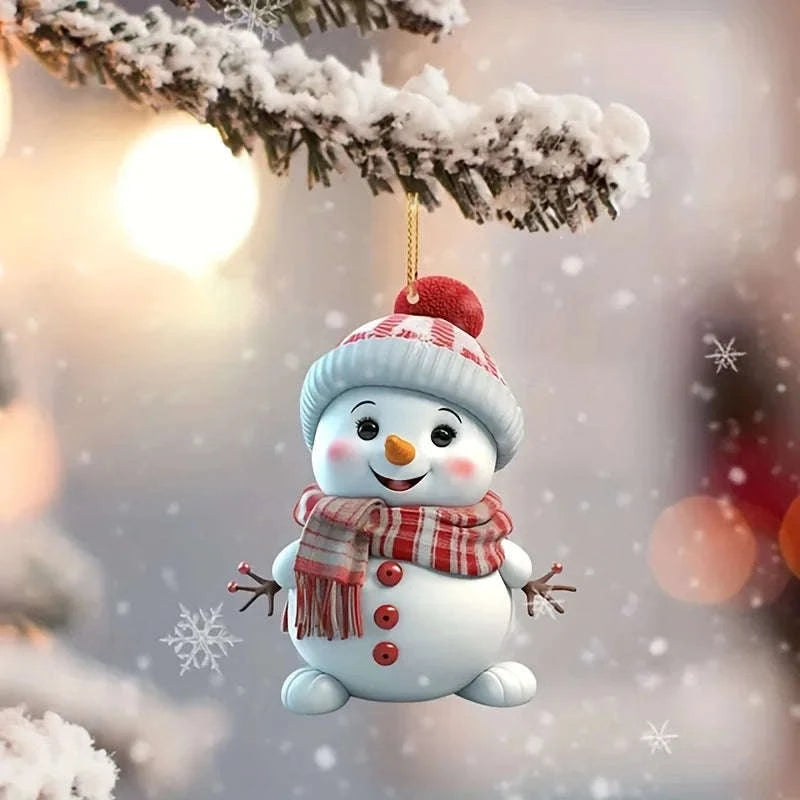 Festive 5-Pack Acrylic Snowman Ornaments-Randomly -5pcs