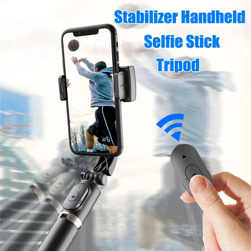 FGCLSY Gimbal Stabilizer Selfie Stick with Bluetooth Tripod-Black / United States