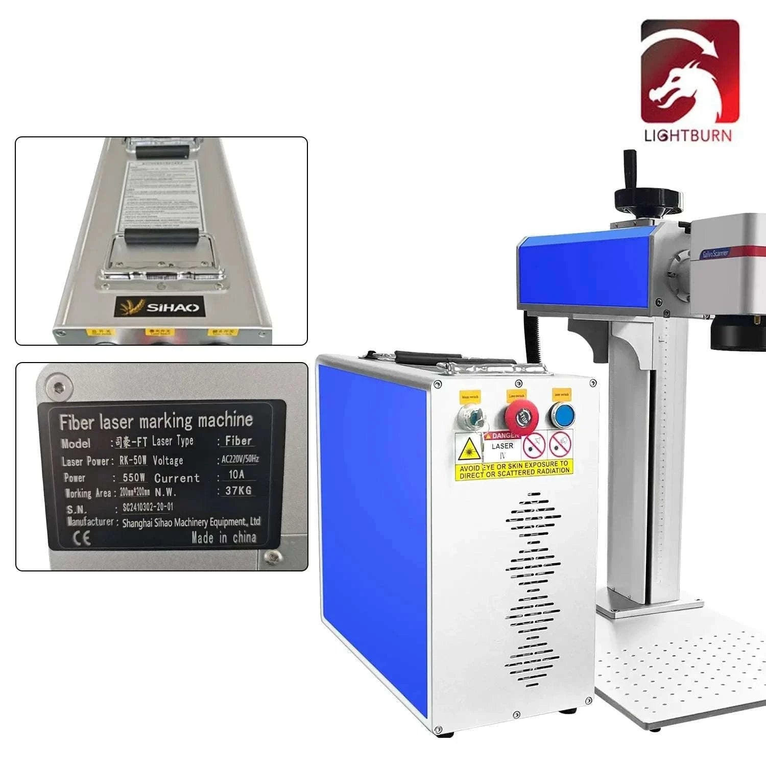 Fiber Laser Marking Machine 30W/50W for Metal Engraving-30W 150mmX150mm logo / United States