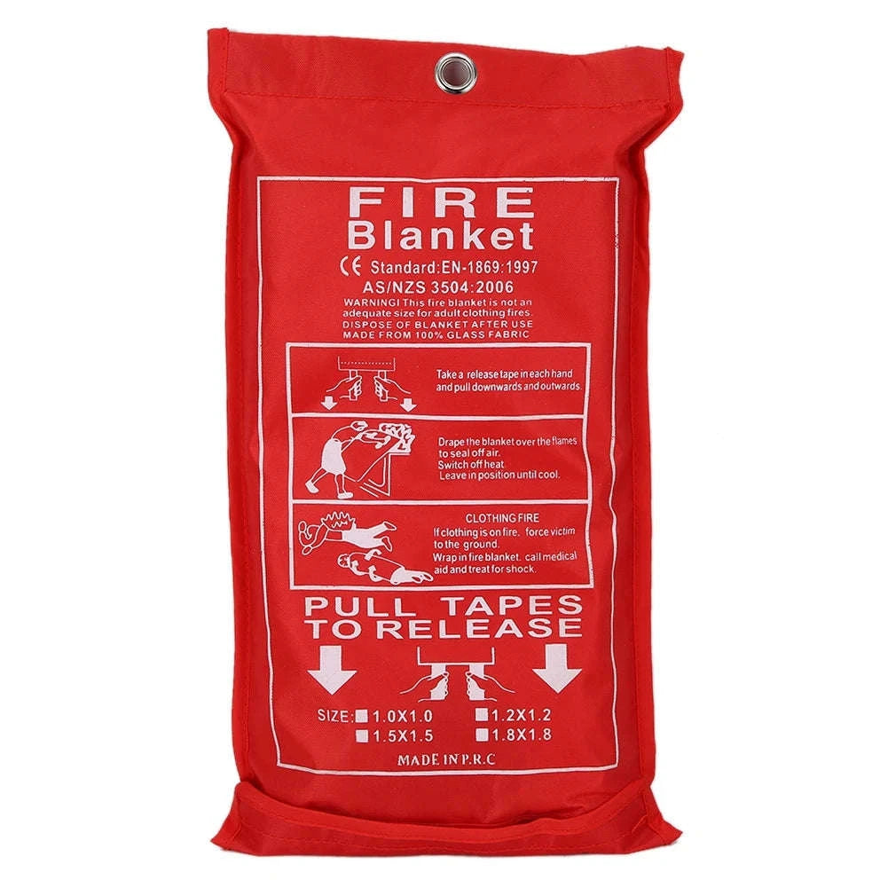 Fiberglass Emergency Fire Blanket for Kitchen, Car & Camping-1mx1m