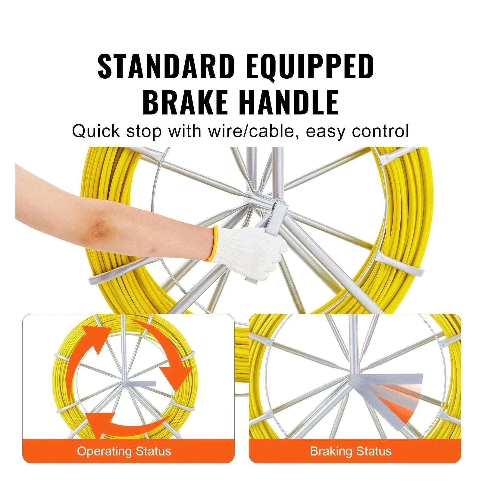 Fiberglass Fish Tape Wire Puller 425–656 ft Duct Rodder Kit-5-16 in x 492 ft / france