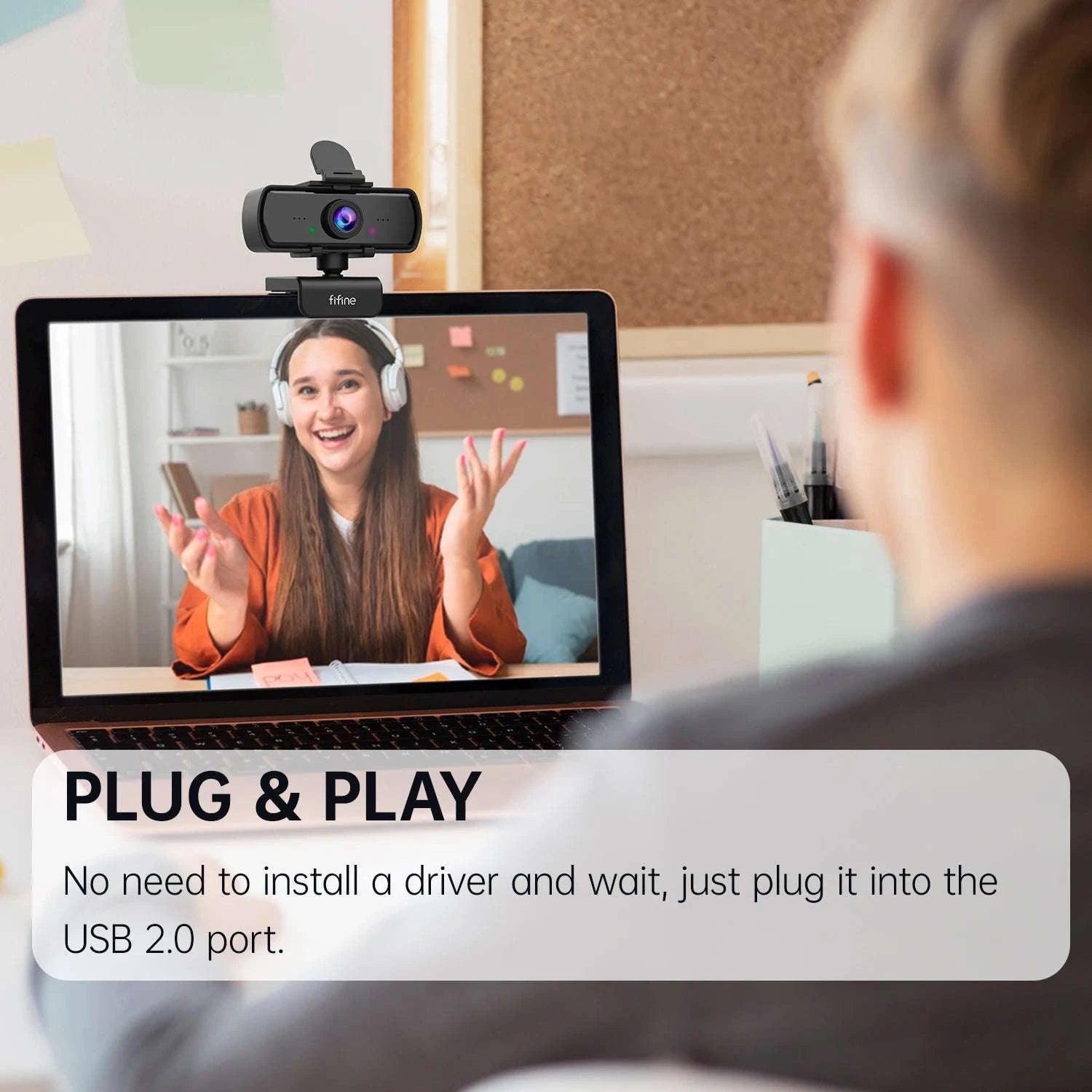 FIFINE 1440p Full HD PC Webcam with Microphone and Tripod-Default Title