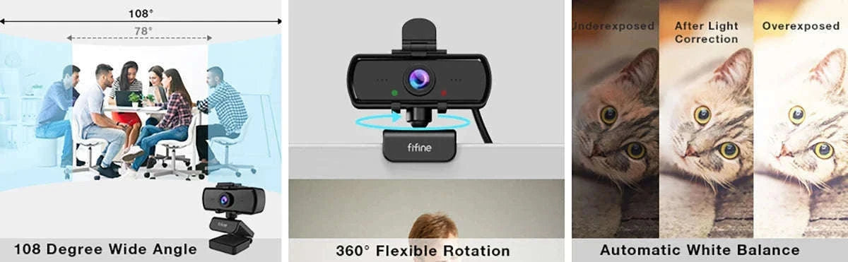 FIFINE 1440p Full HD PC Webcam with Microphone and Tripod-Default Title