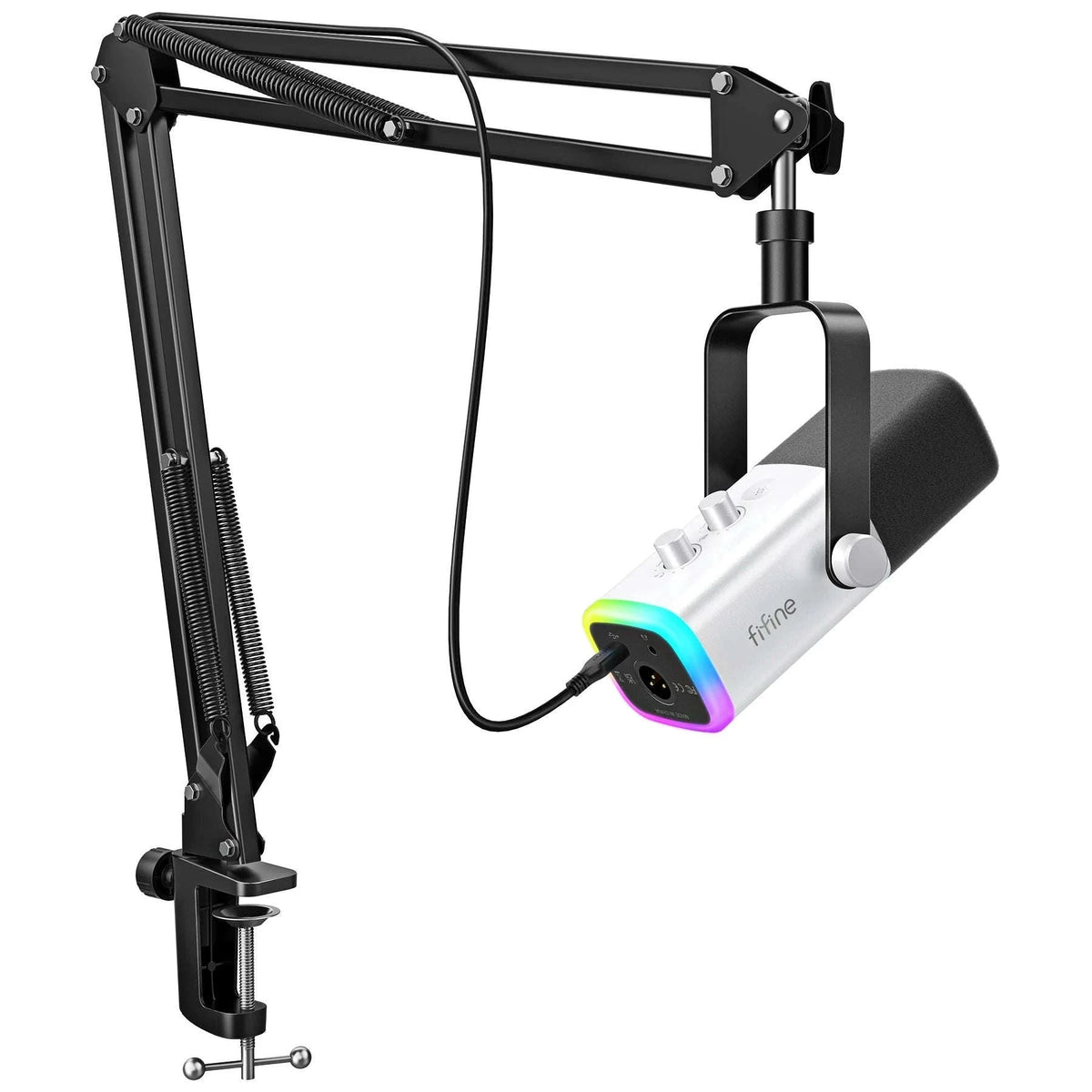 FIFINE AM8T Gaming Microphone Kit with USB/XLR and Boom Arm-AM8TW / spain