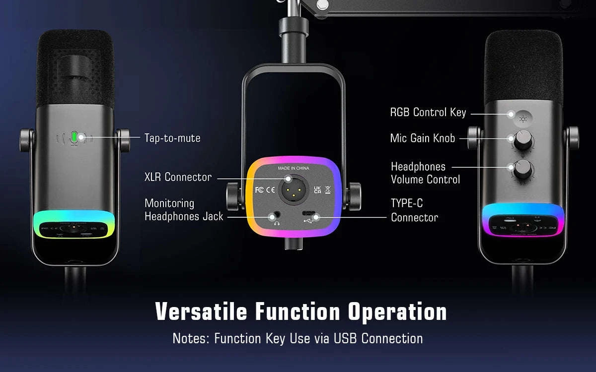 FIFINE AM8T Gaming Microphone Kit with USB/XLR and Boom Arm-AM8TW / spain