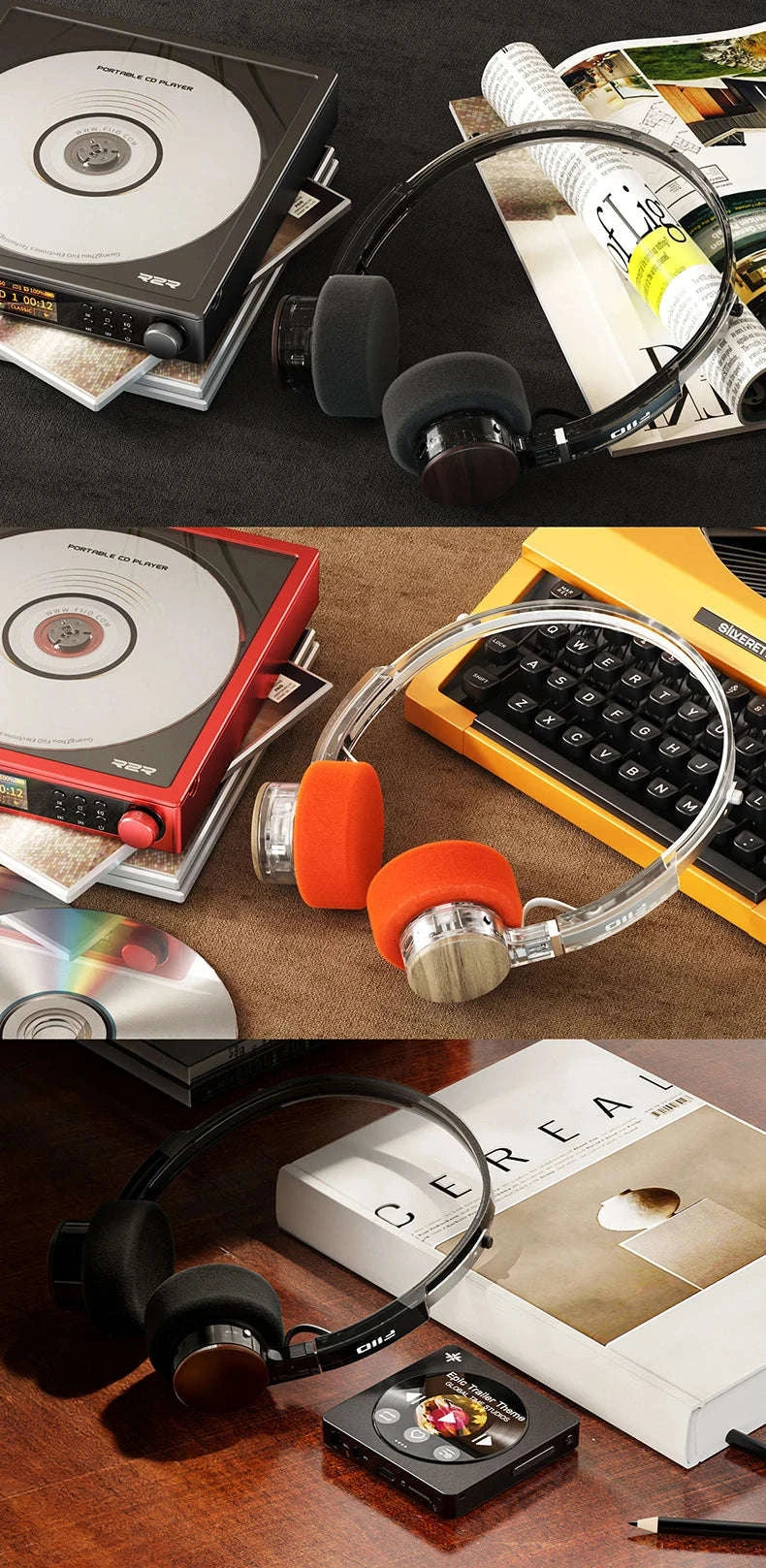 FiiO EH11 Bluetooth On-Ear Headphones with LDAC, 30H Battery & Dual Device-Transparent Black