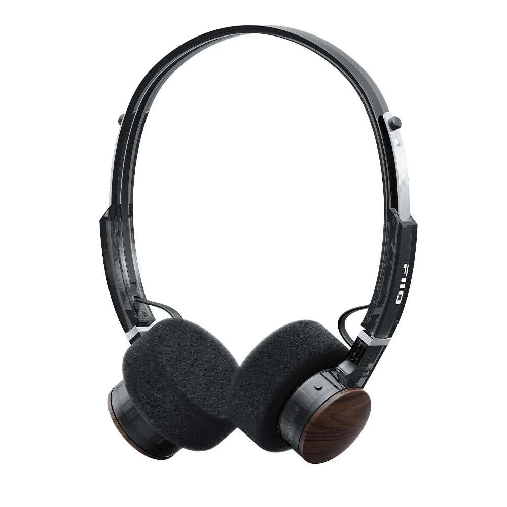 FiiO EH11 Bluetooth On-Ear Headphones with LDAC, 30H Battery & Dual Device-Transparent Black