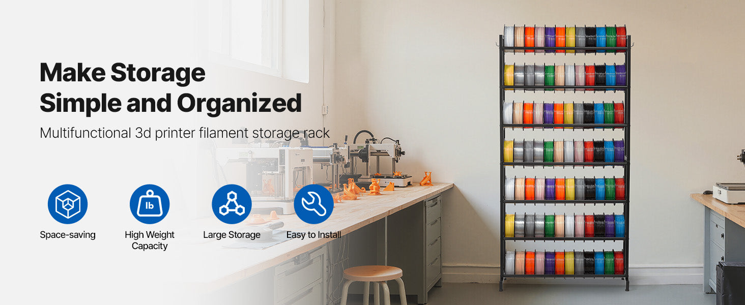 SucceBuy 5/7 Tier 3D Printer Filament Storage Rack Filament Spool Holders Storage Shelves for Home Office 3D Printing Studio