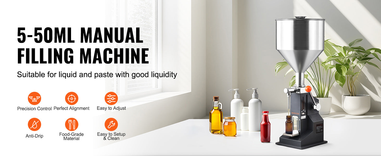 Manual Liquid Filling Machine 5–100ml Stainless Steel Bottle Filler