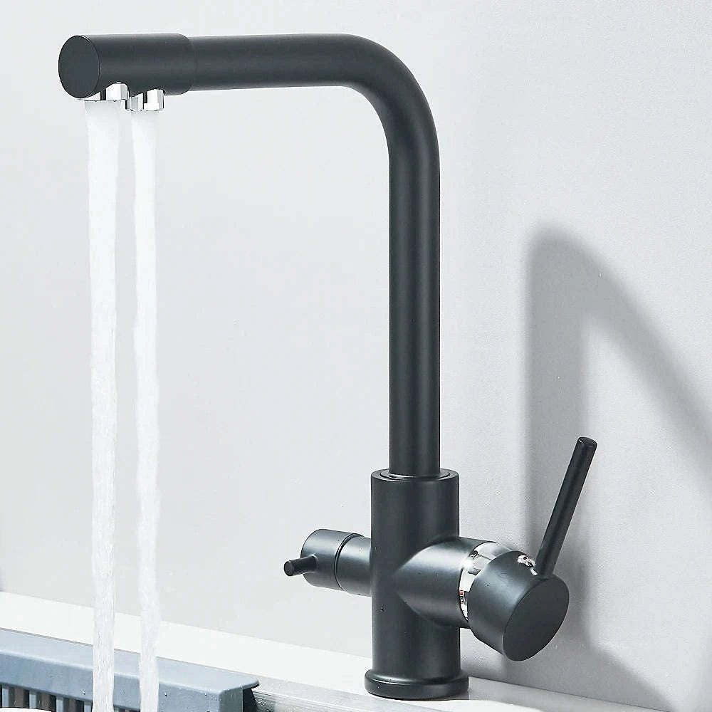 Filtered Kitchen Sink Faucet with Drinking Water Spout-Golden / GERMANY