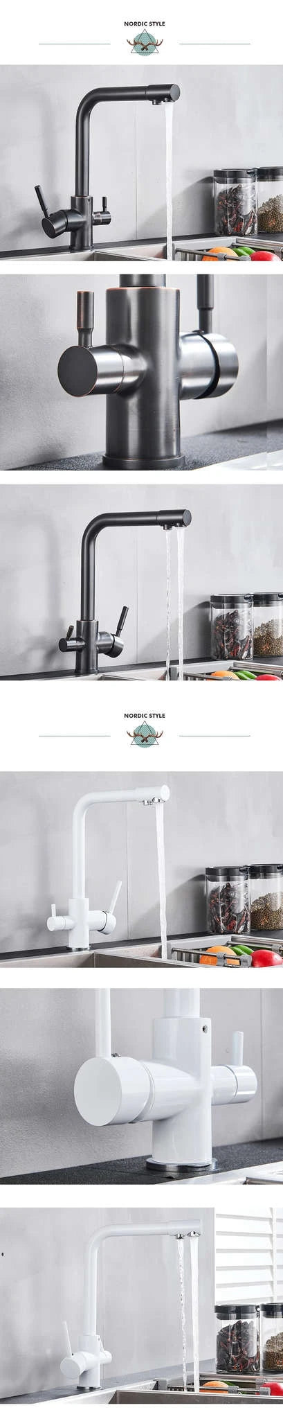 Filtered Kitchen Sink Faucet with Drinking Water Spout-Golden / GERMANY