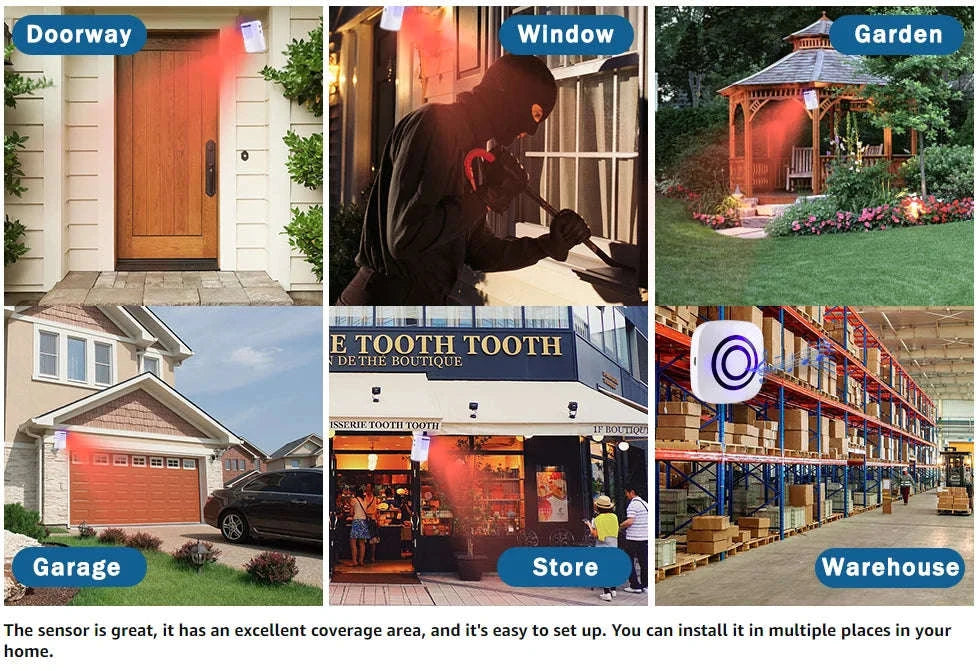 Fine Passage Wireless Motion Sensor Alarm System-1 sensors 1 receiver / UK