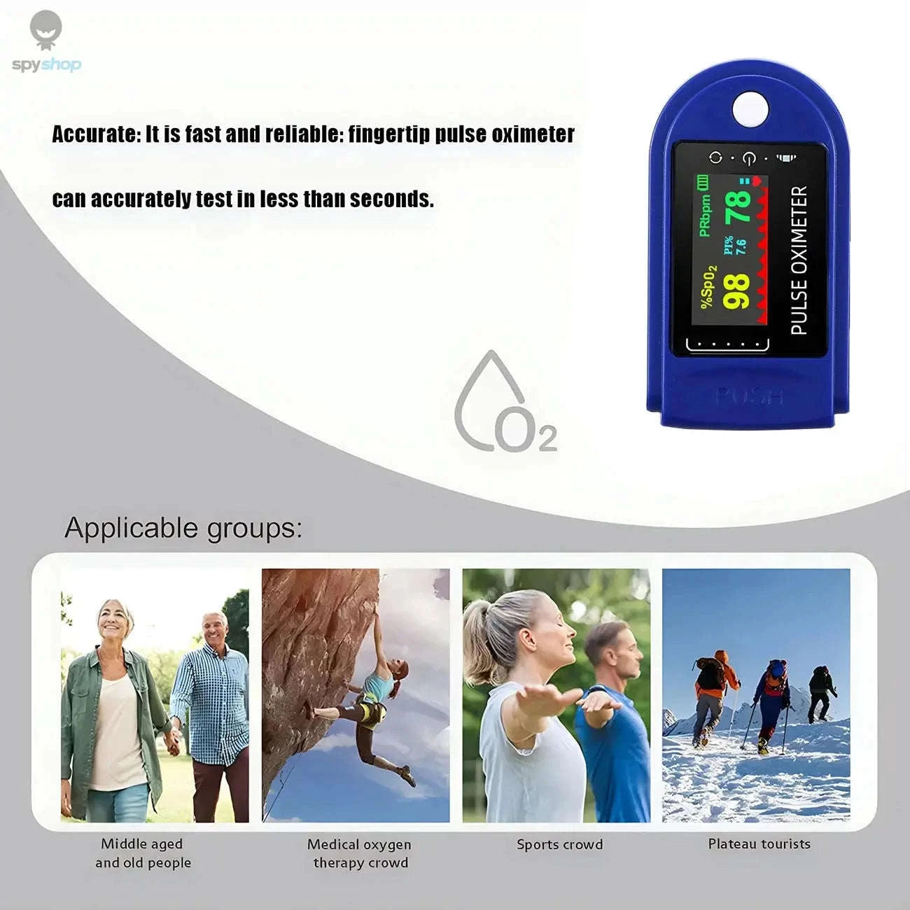 Finger Clip Oximeter – Digital SpO₂ and Pulse Rate Monitor for Daily Wellness-1pcs Blue