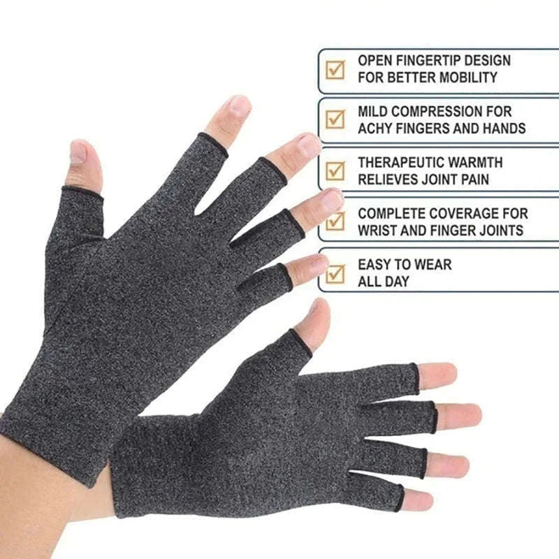 Fingerless Compression Gloves for Hand Support, 1 Pair-purple / S