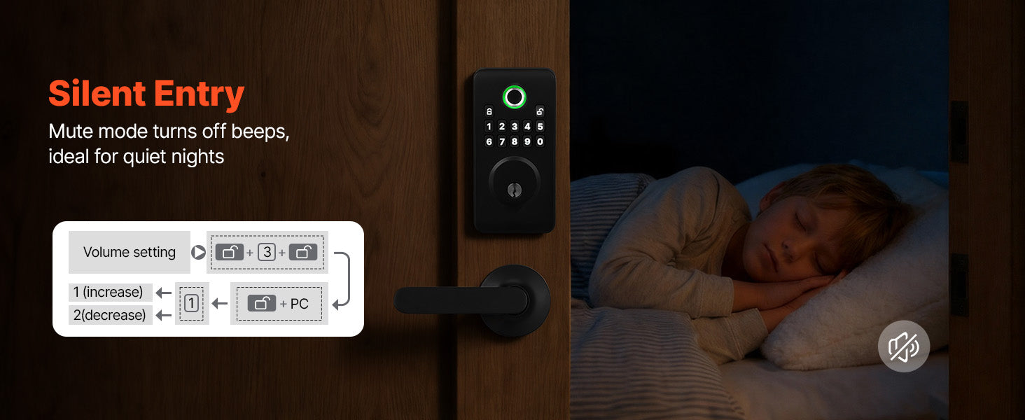 Fingerprint Door Lock Keyless Entry Deadbolt with Handle