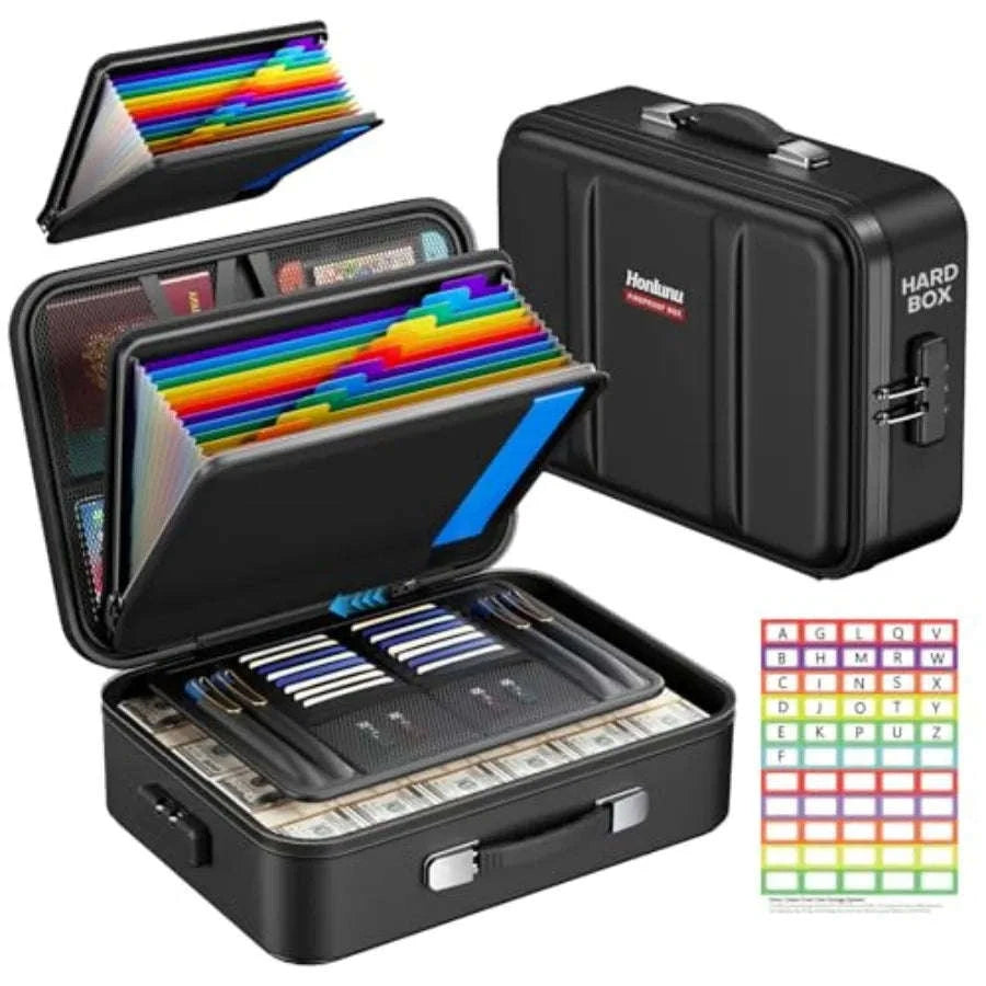Fireproof Document Box with Lock for Home Office Storage-United States