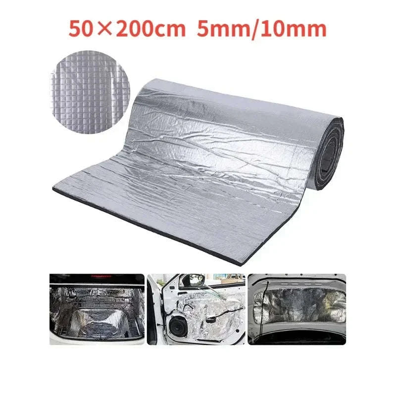 Fireproof Heat and Sound Insulation Mat 200x50cm Acoustic Thermal Mat Soundproof Wall Panels Noise Insulation for Car Deadening-50cmx200cmx10mm