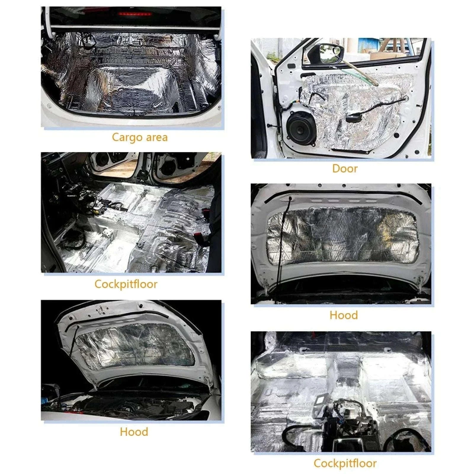 Fireproof Heat and Sound Insulation Mat 200x50cm for Car-50cmx200cmx10mm