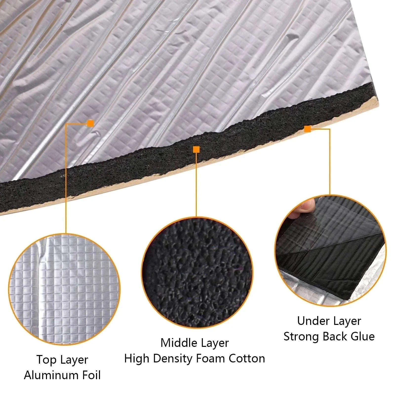 Fireproof Heat and Sound Insulation Mat 200x50cm for Car-50cmx200cmx10mm