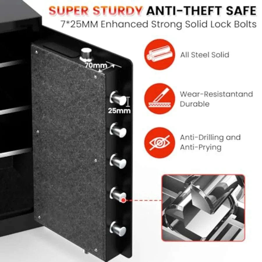 Fireproof Safe 7.5 Cu Ft Digital Keypad Safe for Home Use-United States / Black