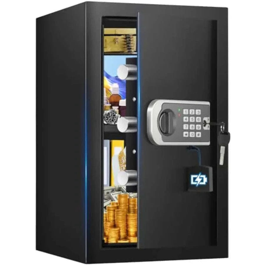 Fireproof Waterproof Document Safe with Digital Keypad, 19.7" Tall-United States / Black