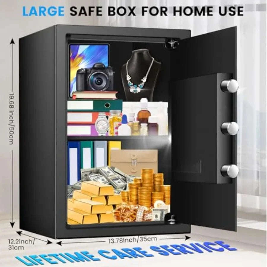 Fireproof Waterproof Document Safe with Digital Keypad, 19.7" Tall-United States / Black