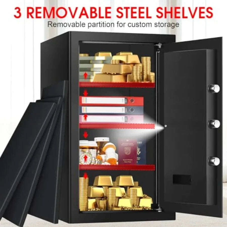 Fireproof Waterproof Home Safe with Keypad and Spare Keys-United States / 5.2Cub