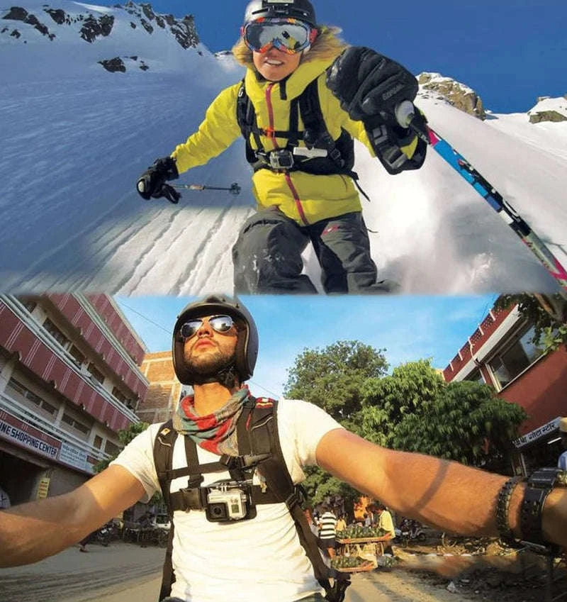 First‑Person Adjustable Action Camera Chest Strap Mount-Black