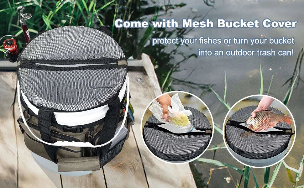Fishing Bucket Organizer for 5-6 Gallon Buckets-Camouflage