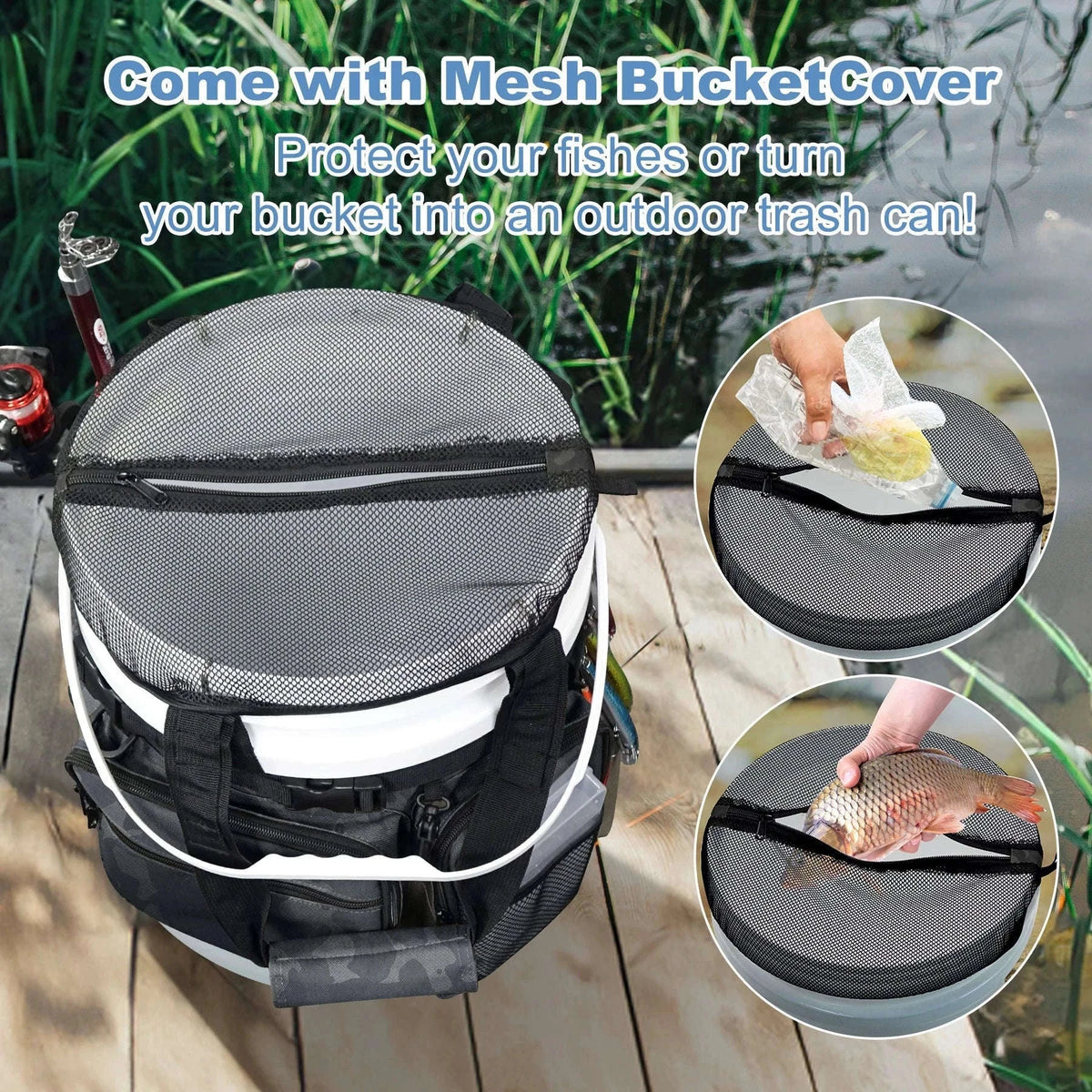 Fishing Bucket Organizer for 5-6 Gallon Buckets-Camouflage