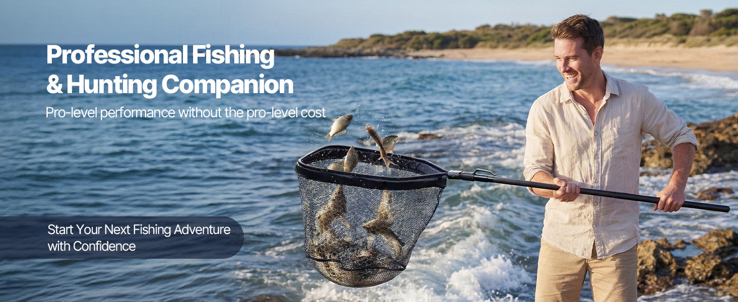 SucceBuy Fishing Net Foldable Landing Nets with Telescopic Handle Durable and Fish-friendly for Kayak Bank Pond Gifts for Men
