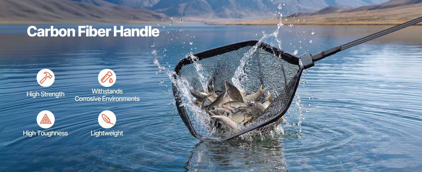 SucceBuy Fishing Net Foldable Landing Nets with Telescopic Handle Durable and Fish-friendly for Kayak Bank Pond Gifts for Men