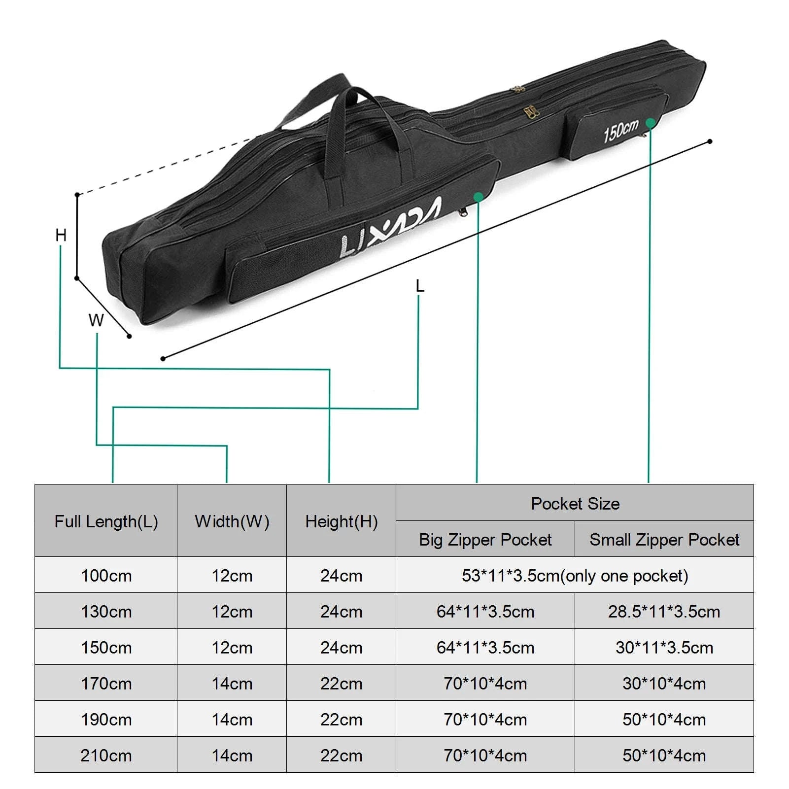 Fishing Rod Bag Travel Carry Case-1.9m / UNITED KINGDOM