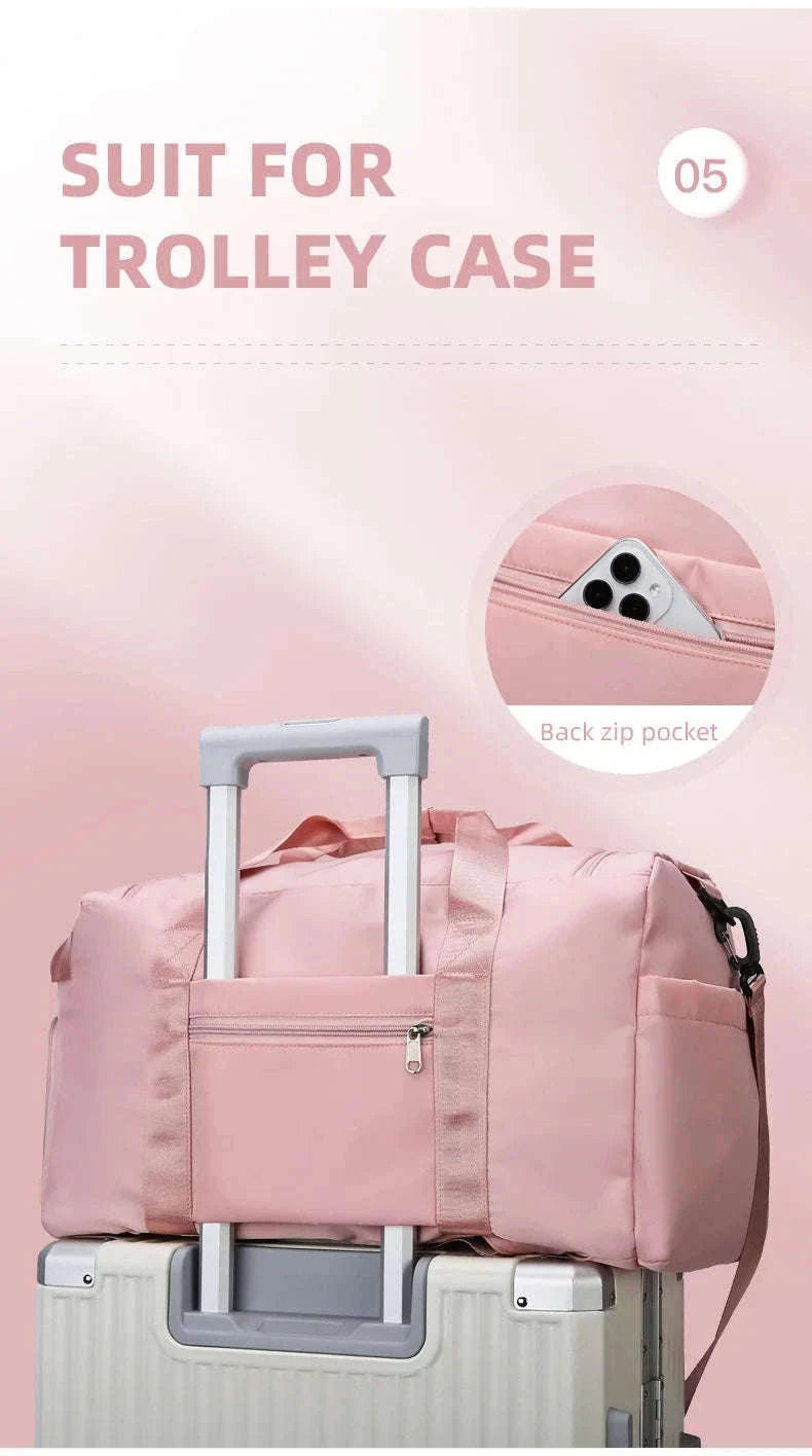 Fitness Duffel Bag for Women with Shoe and Wet Pockets-GN