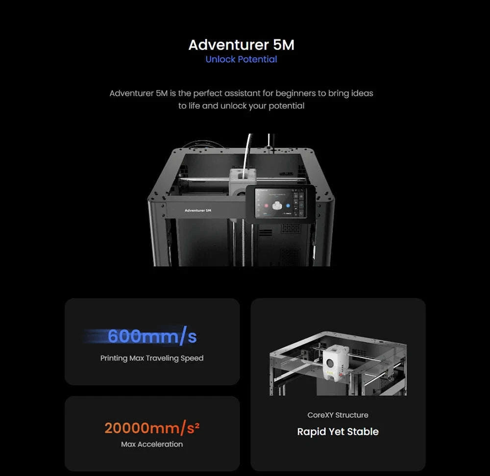 Flashforge Adventurer 5M 3D Printer High-Speed Auto-Leveling-Adventurer 5M / United States