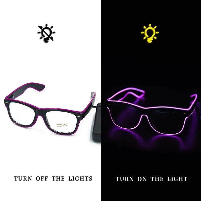 Flashing LED Party Glasses for Raves & Festivals-Pink / L