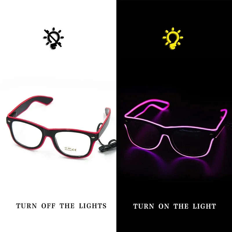 Flashing LED Party Glasses for Raves & Festivals-Pink / L