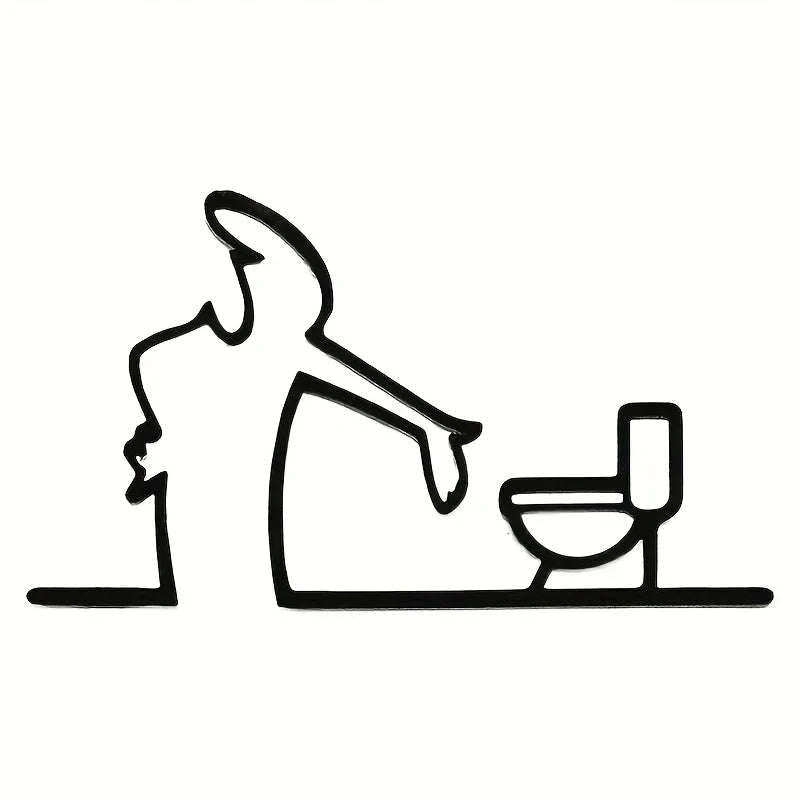 Flat, High-Quality Flat -with holes, Black Frame Modern Home Decor for Bathroom - Easy to Install Wall Art-black / China Mainland