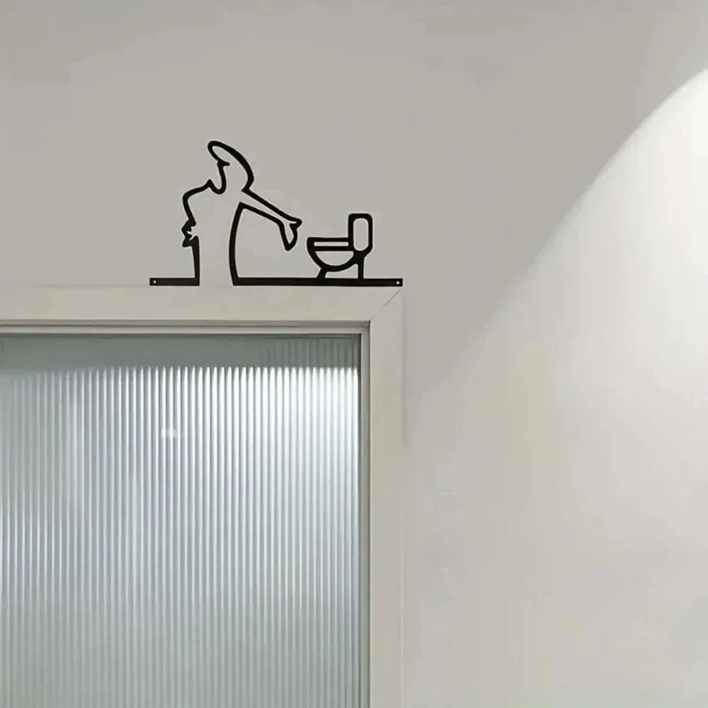 Flat, High-Quality Flat -with holes, Black Frame Modern Home Decor for Bathroom - Easy to Install Wall Art-black / China Mainland