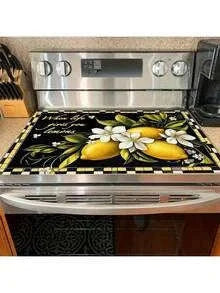 Flat Stove Cover Mat with Tree Design Rubber Kitchen Protector-1pc-B / United States