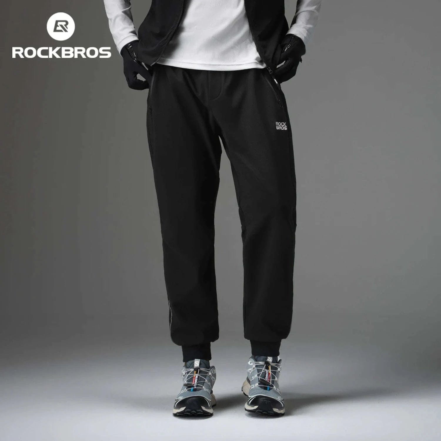 Fleece-Lined Windproof Outdoor Pants with Drawstring Fit-20420004 / Asian XXL(EUR XL)