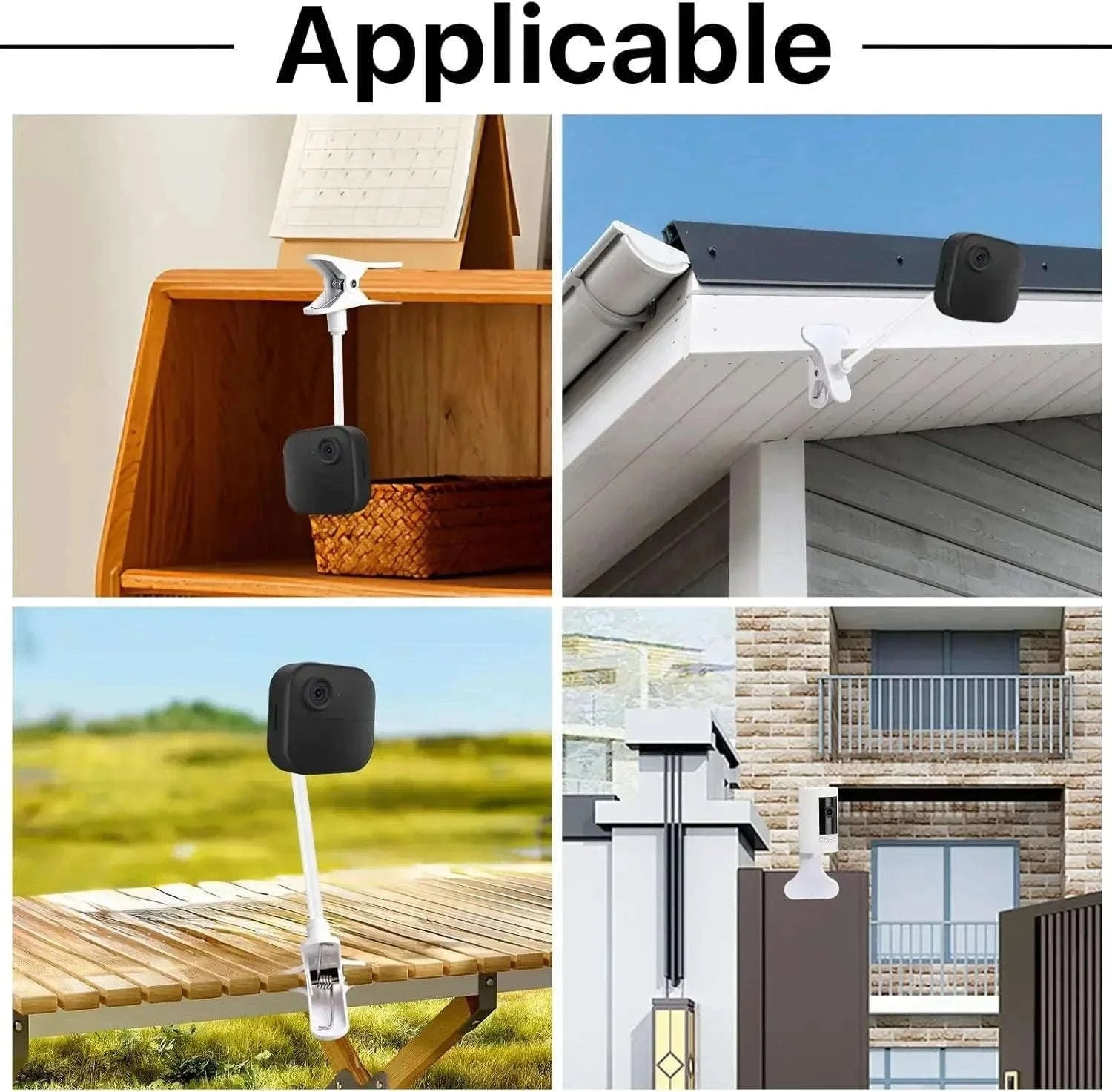 Flexible Baby Monitor Clip Stand for 1/4 Inch Screw Devices-Black - 25cm